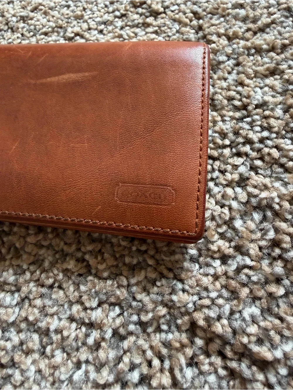 COACH Vintage Brown Leather Bi-Fold Wallet with ID Window & Card Slots